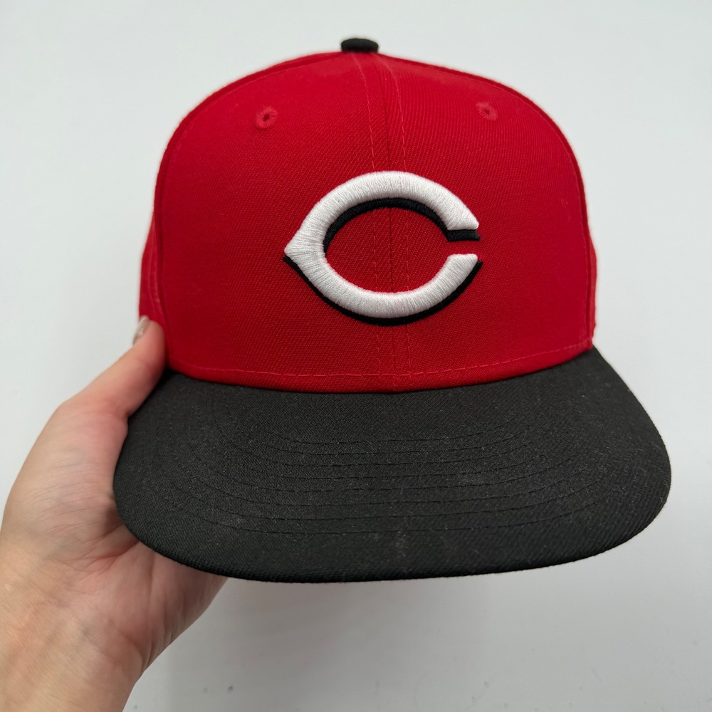 59FIFTY Cincinnati Reds 59FIFTY Fitted Baseball Cap Size‎ 7 1/8 Red Black
